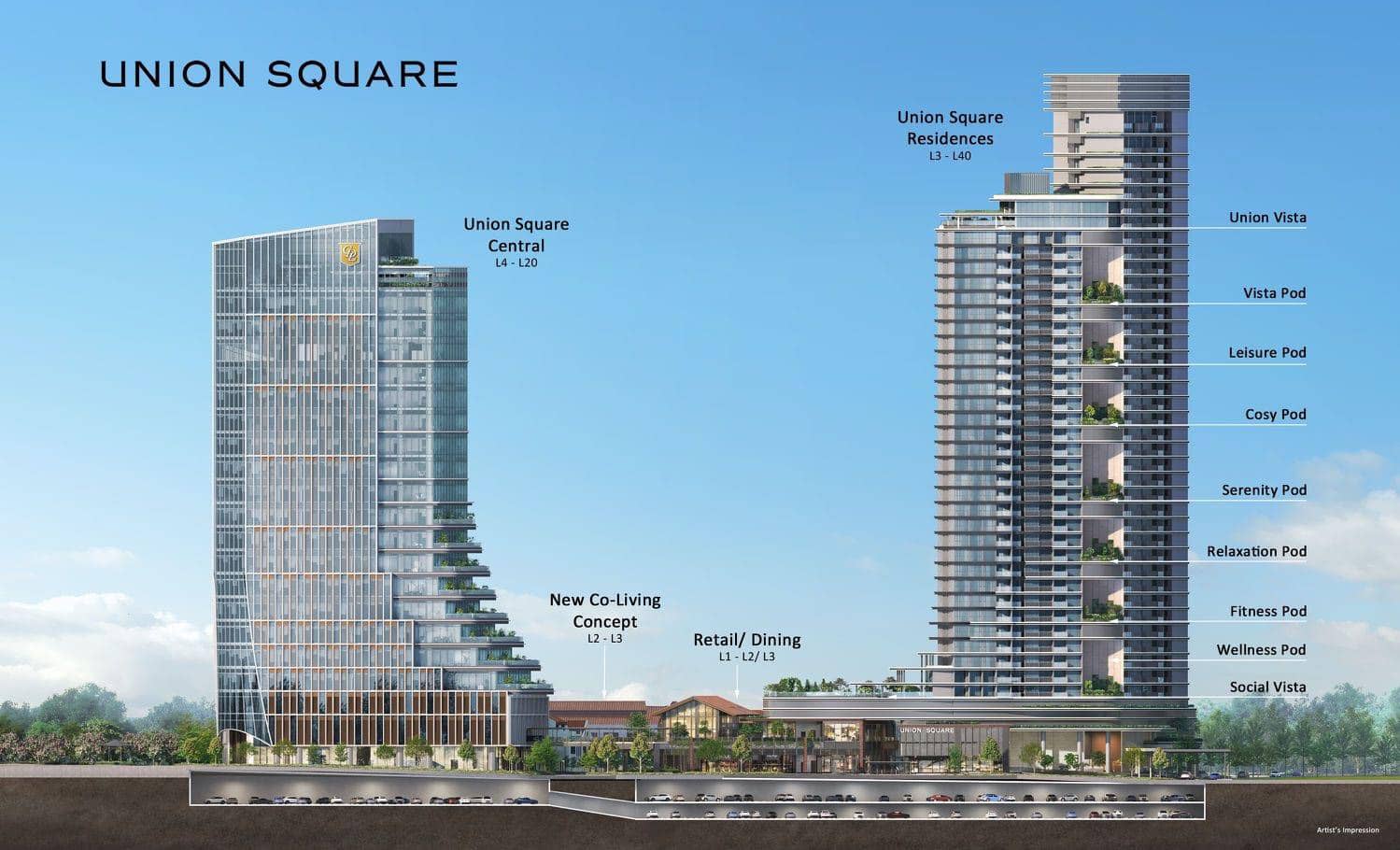 Union Square Residences Pictures and Artist Impression