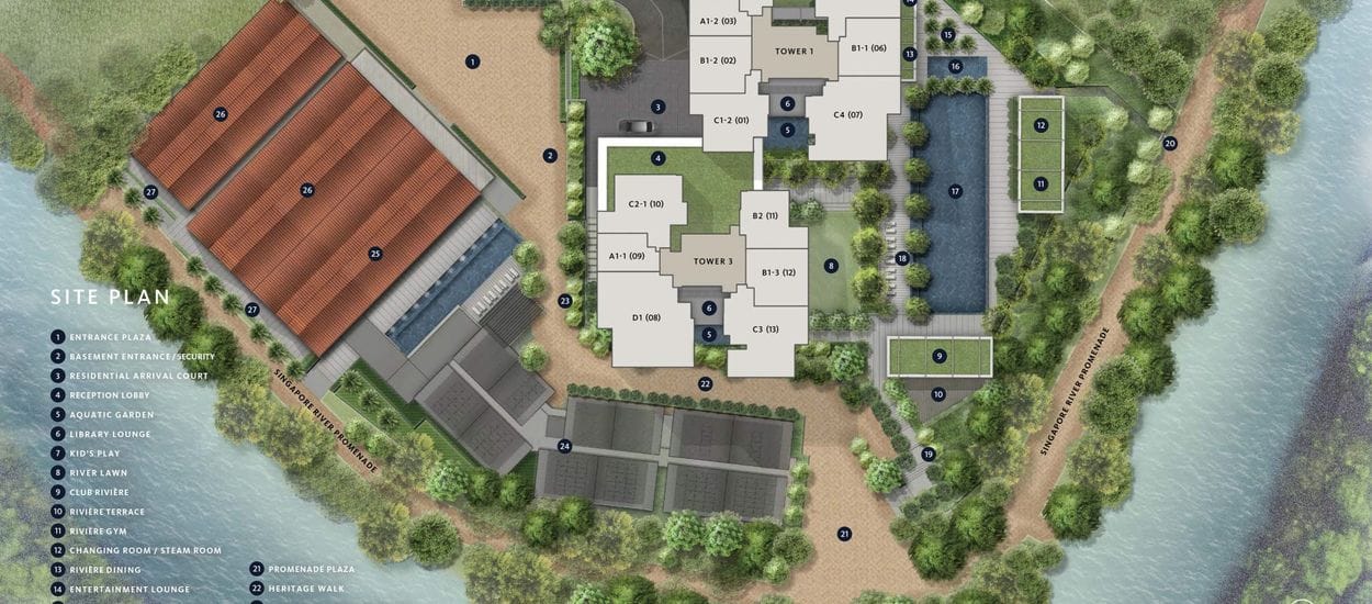 Riviere Site Plan and Map