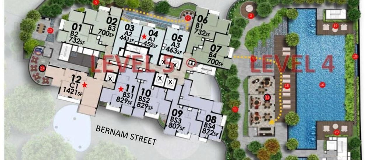 One Bernam Site Plan and Map