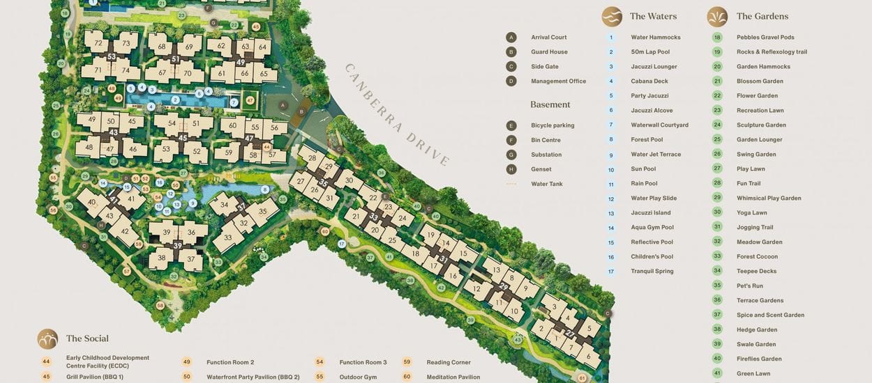 The Watergardens At Canberra Site Plan and Map
