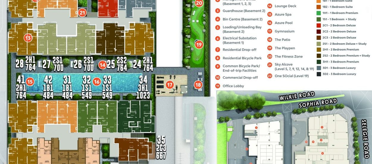 The Collective At One Sophia Site Plan and Map