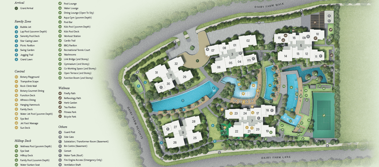 The Botany At Dairy Farm Site Plan and Map
